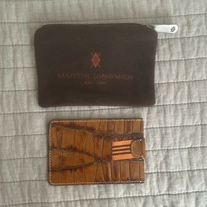 CROCODILE LEATHER PULL TAB CARD CASE